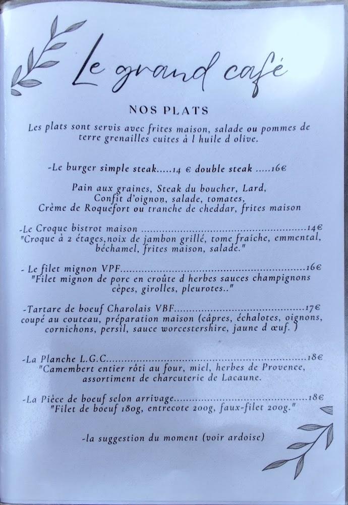 Le grand Café - Menu Image 2